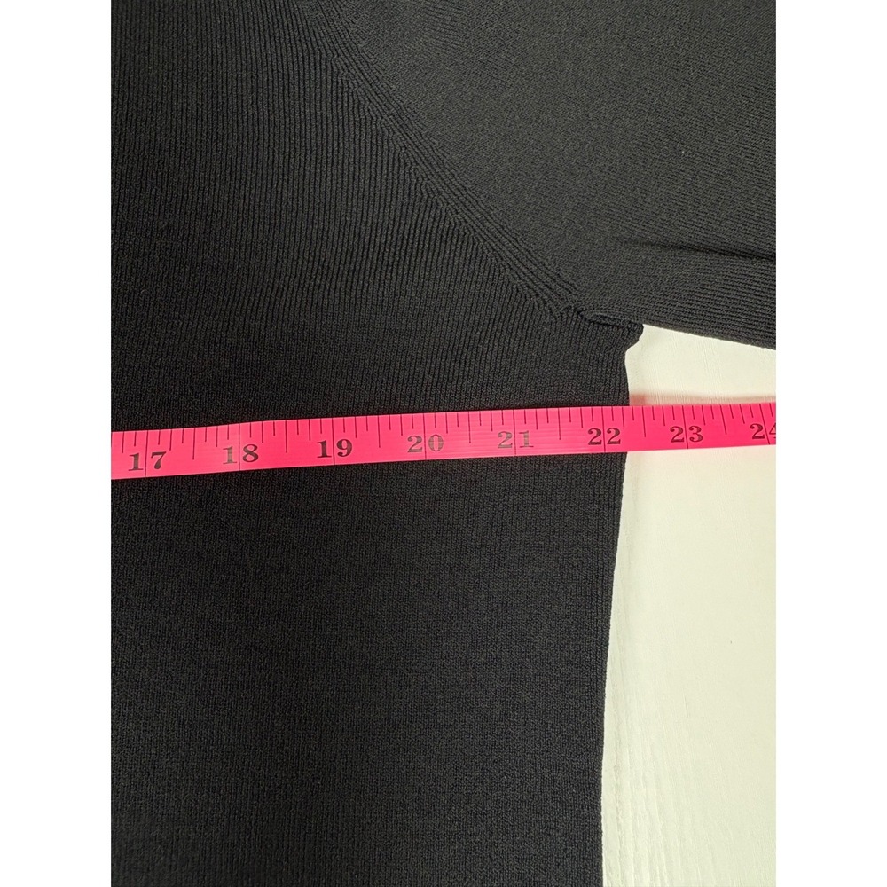 Chico's Black Embroidered Knit Tunic Top Split V-Neck Long Sleeve Size 3 XL Boho - Picture 10 of 11